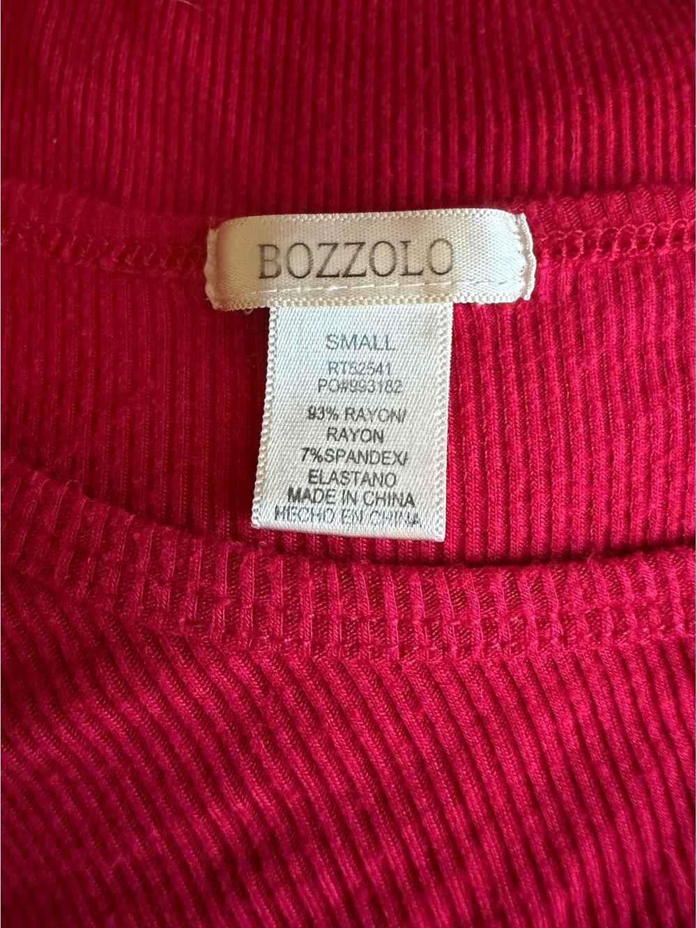Bozzolo Small Red Ribbed Short Sleeve Top Women S